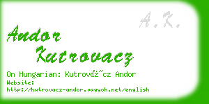 andor kutrovacz business card